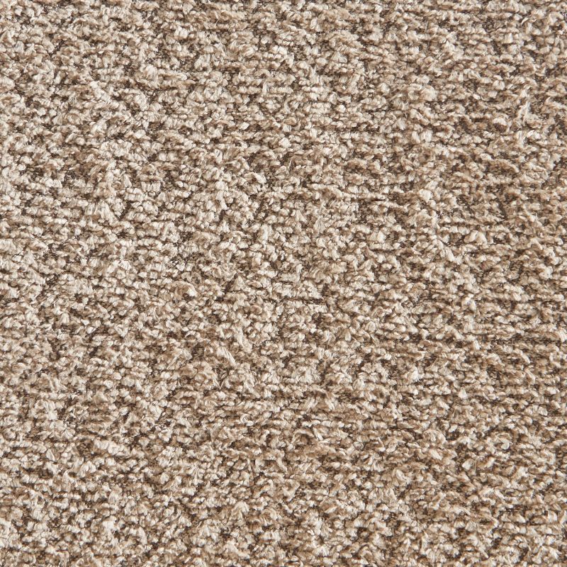 Lot de 2 tabourets TINA tissu bouclette taupe et cannage rotin