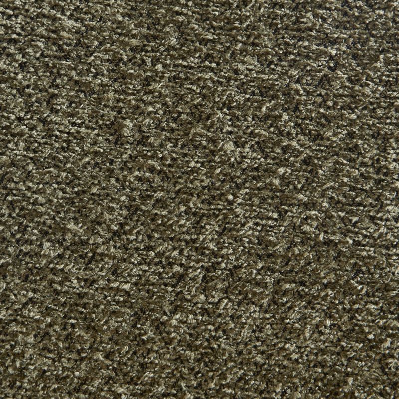 Lot de 2 tabourets TINA tissu bouclette vert et cannage rotin