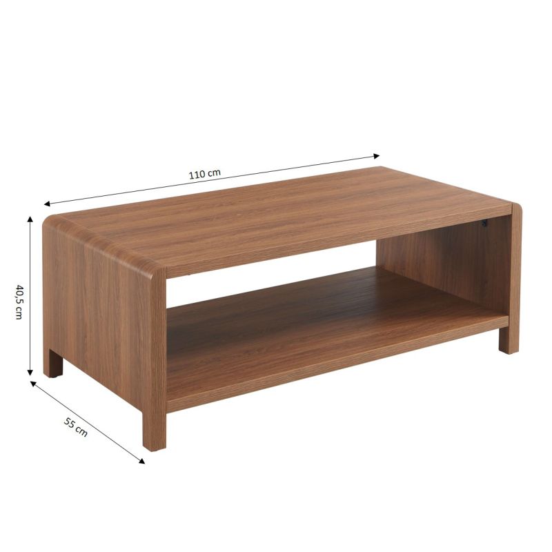 Table basse UTICA effet noyer