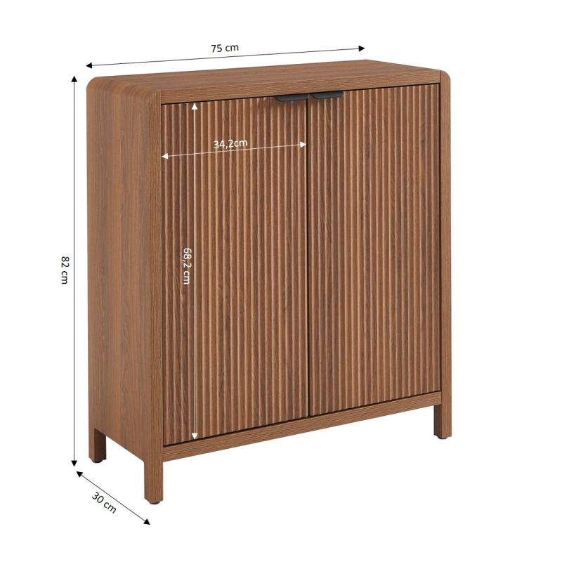 Buffet UTICA effet noyer 2 portes 75cm