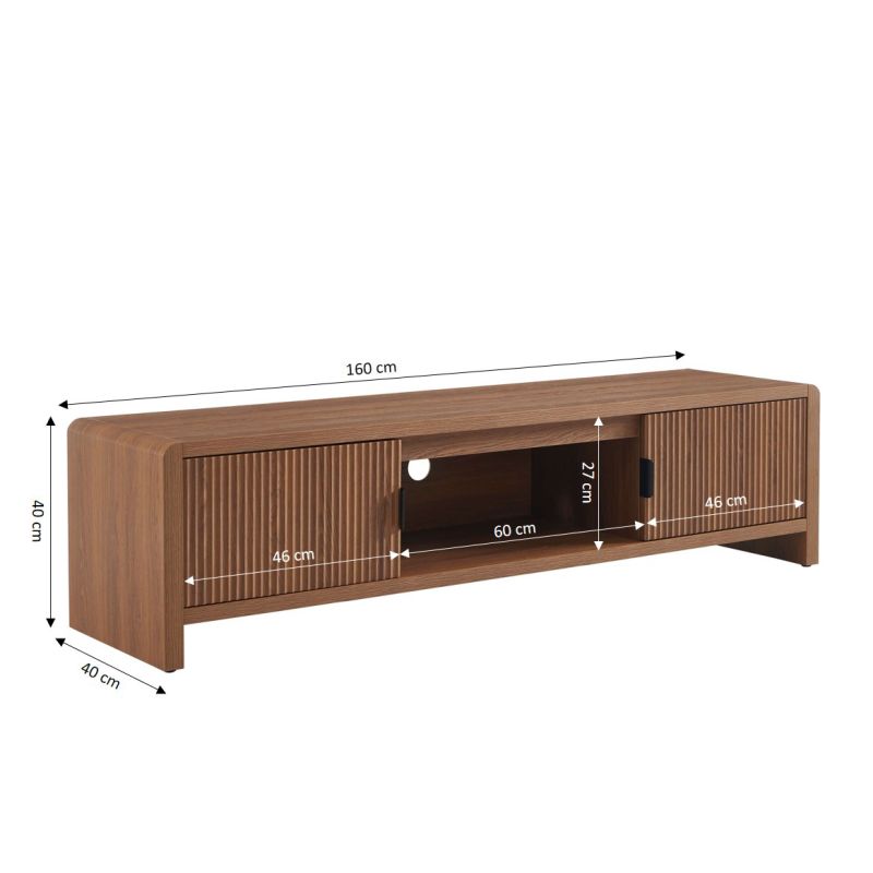 Meuble TV UTICA effet noyer 160cm