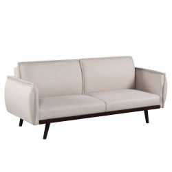 Canapé droit convertible VESTA 3 places tissu beige