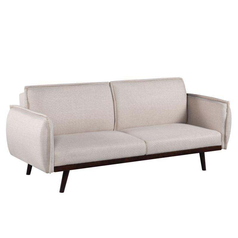 Canapé droit convertible VESTA 3 places tissu beige