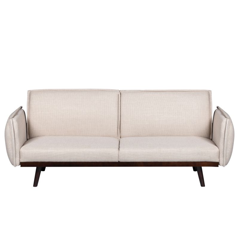 Canapé droit convertible VESTA 3 places tissu beige