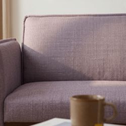 Canapé droit convertible VESTA 3 places tissu mauve