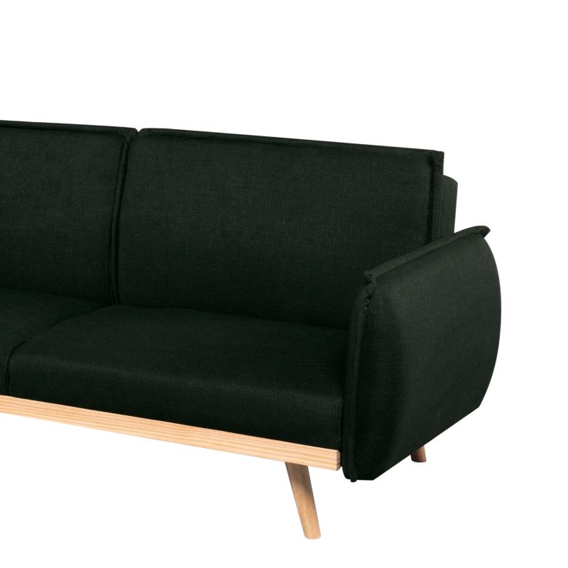 Canapé droit convertible VESTA 3 places tissu vert