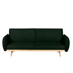 Canapé droit convertible VESTA 3 places tissu vert