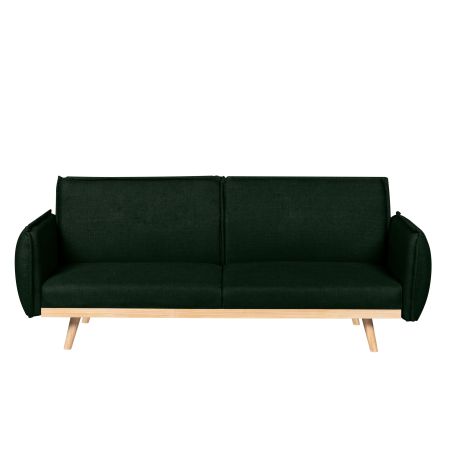 Canapé droit convertible VESTA 3 places tissu vert