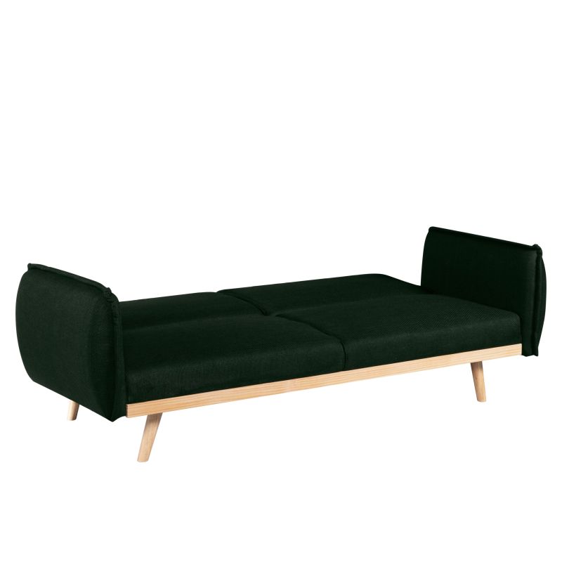 Canapé droit convertible VESTA 3 places tissu vert