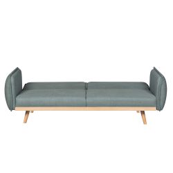 Canapé droit convertible VESTA 3 places tissu vert clair