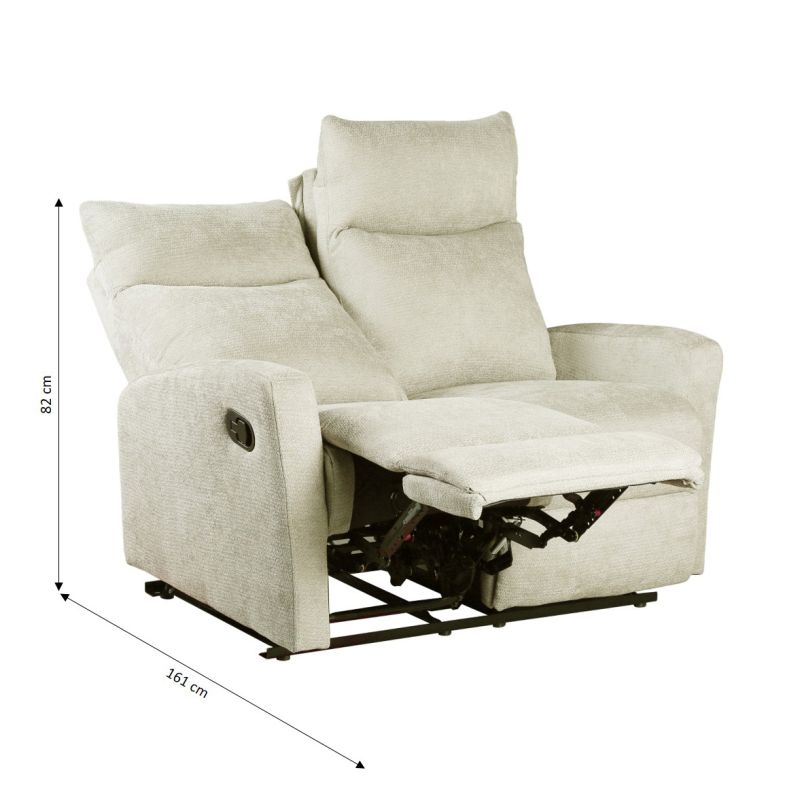 Canapé relax manuel ANTARES 2 places tissu beige