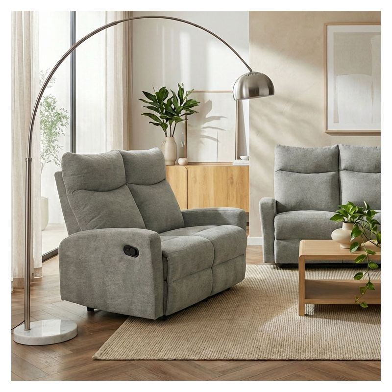 Canapé relax manuel ANTARES 2 places tissu vert