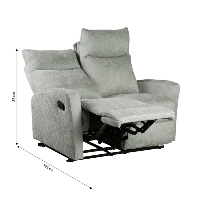 Canapé relax manuel ANTARES 2 places tissu vert