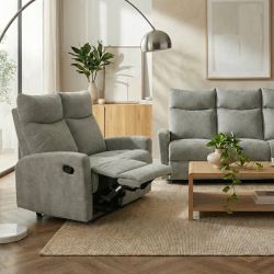 Canapé relax manuel ANTARES 2 places tissu vert