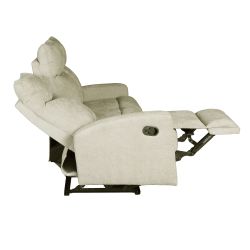 Canapé relax manuel ANTARES 3 places tissu beige