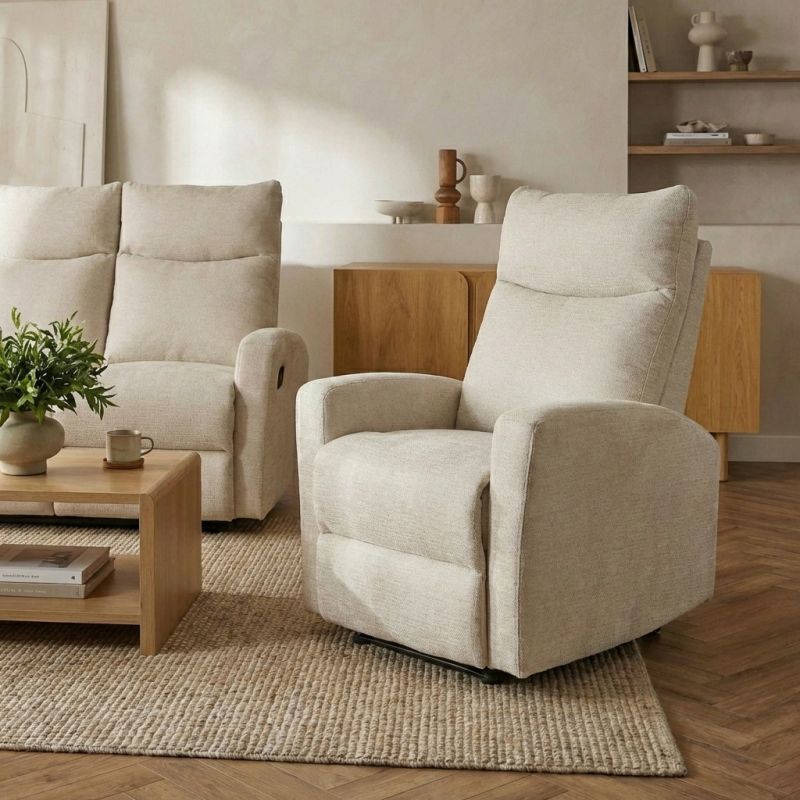 Fauteuil relax manuel ANTARES 1 place tissu beige