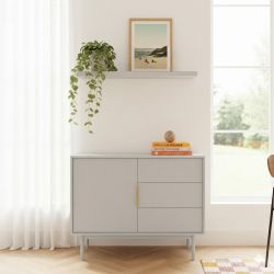 Buffet JONA coloris cachemire 1 porte 3 tiroirs 104cm