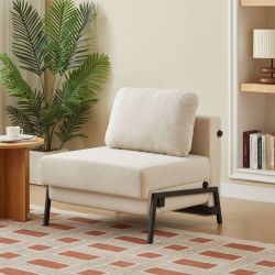Fauteuil convertible NIO 1 place tissu beige