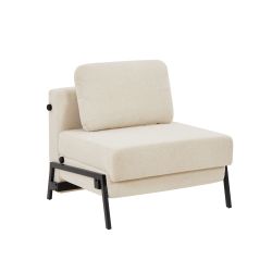 Fauteuil convertible NIO 1 place tissu beige