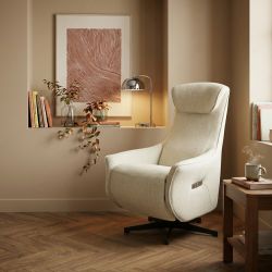 Fauteuil relax électrique rotatif COCHYRE 1 place tissu beige