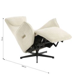 Fauteuil relax électrique rotatif COCHYRE 1 place tissu beige