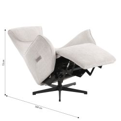 Fauteuil relax électrique rotatif COCHYRE 1 place tissu blanc