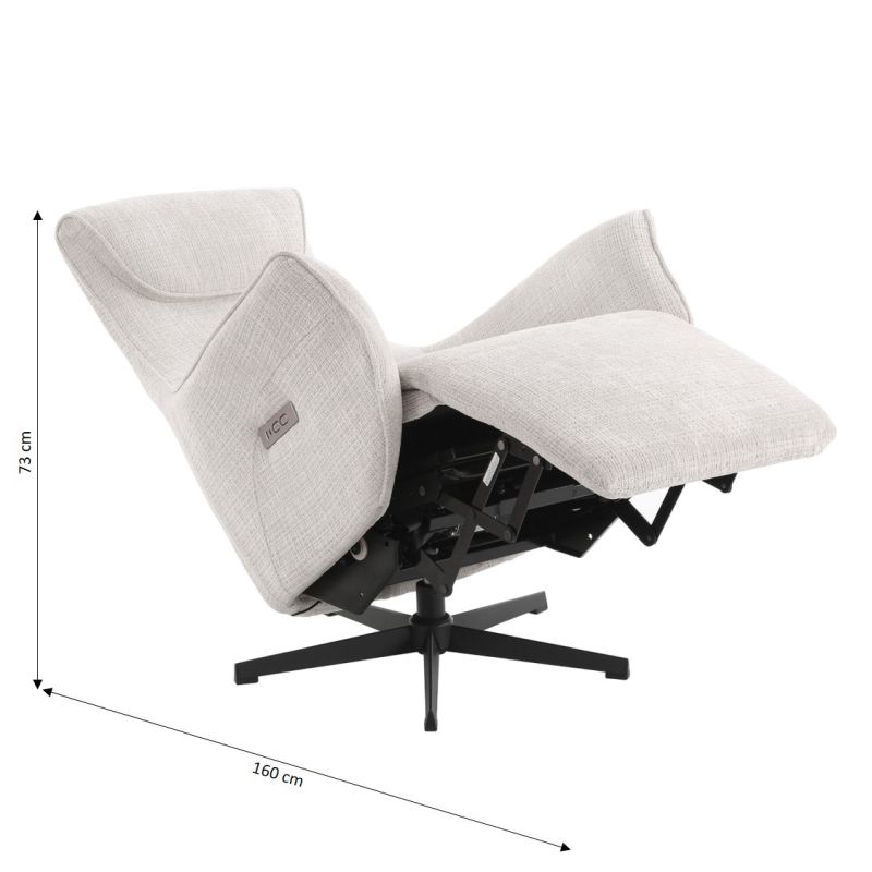 Fauteuil relax électrique rotatif COCHYRE 1 place tissu blanc