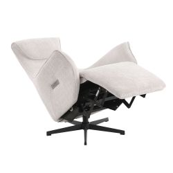 Fauteuil relax électrique rotatif COCHYRE 1 place tissu blanc
