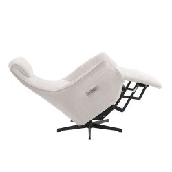 Fauteuil relax électrique rotatif COCHYRE 1 place tissu blanc