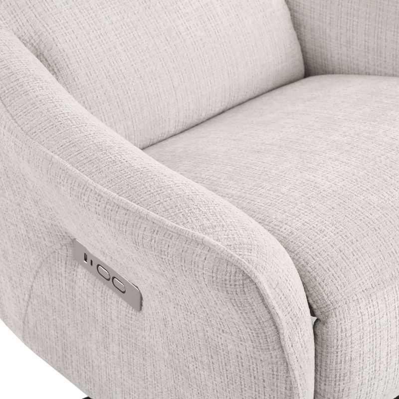 Fauteuil relax électrique rotatif COCHYRE 1 place tissu blanc