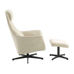 Fauteuil relax manuel rotatif RIGEL + repose-pieds 1 place tissu beige