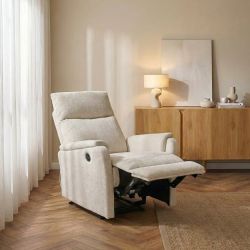 Fauteuil relax électrique ARGOLI 1 place tissu beige