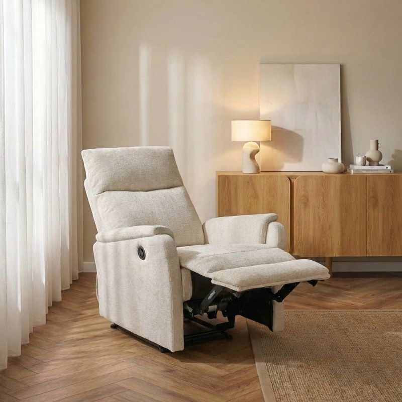 Fauteuil relax électrique ARGOLI 1 place tissu beige