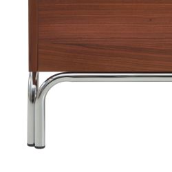 Lit MAGGY 180x200 placage noyer et pieds métal chromé sommier inclus