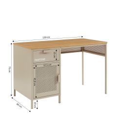 Bureau PANTONE métal taupe 120cm