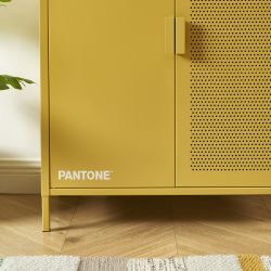Buffet PANTONE métal jaune moutarde 2 portes 75cm