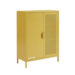 Buffet PANTONE métal jaune moutarde 2 portes 75cm
