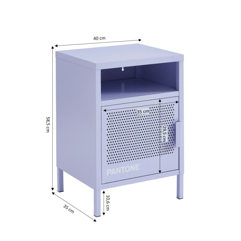 Table de chevet PANTONEmétal lilas 40cm
