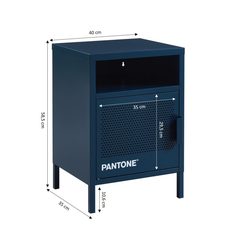 Table de chevet PANTONE métal bleu nuit 40cm