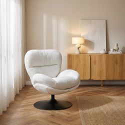 Fauteuil rotatif CERES 1 place tissu beige
