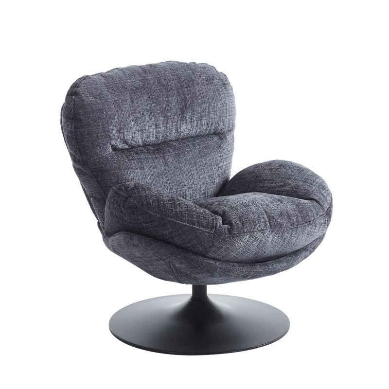 Fauteuil rotatif CERES 1 place tissu bleu