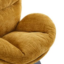 Fauteuil rotatif CERES 1 place tissu jaune moutarde
