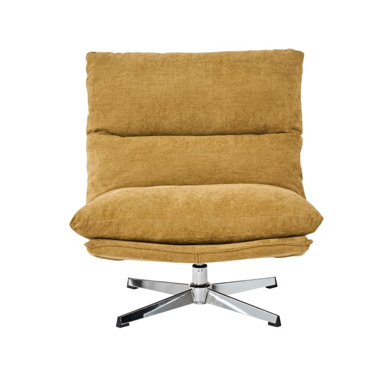 Fauteuil rotatif HYGEA 1 place tissu jaune moutarde