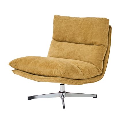 Fauteuil rotatif HYGEA 1 place tissu jaune moutarde