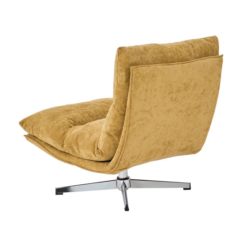 Fauteuil rotatif HYGEA 1 place tissu jaune moutarde