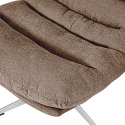 Fauteuil rotatif THEMIS 1 place + repose-pieds tissu gris