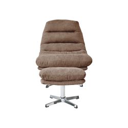 Fauteuil rotatif THEMIS 1 place + repose-pieds tissu gris