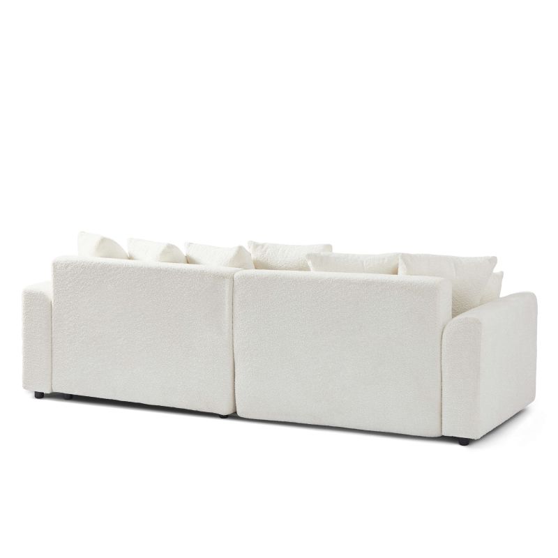 Canapé d'angle convertible et réversible SOLINE 4 places tissu beige