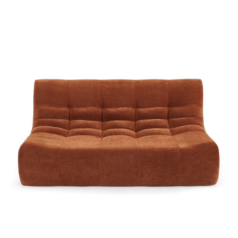 Banquette JANIS modulable 2 places velours terracotta