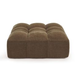 Pouf JANIS modulable 1 place velours marron